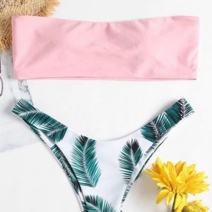 Pink bandeau bikini TOP ONLY